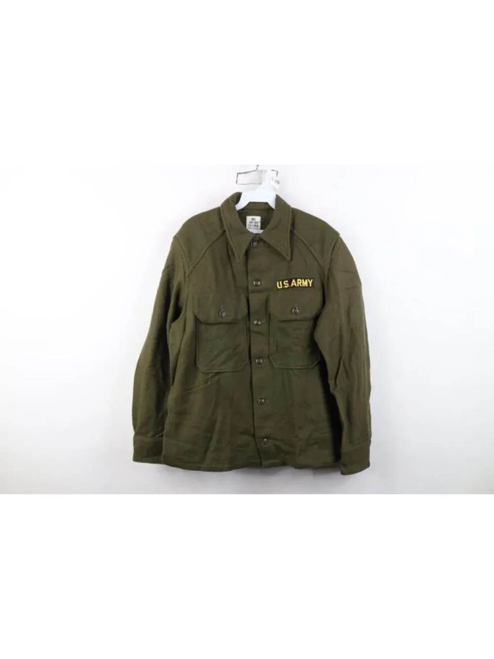 Deadstock Unissued 50s Korean War Mens Small OG108 Wool Field Button Shirt USA